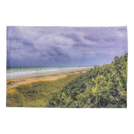 Stormy Jupiter Beach Kissenbezug (Rückseite-Links)