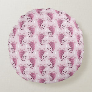 Stormy Liebe Tiny Tornadoes Pink Pillow Rundes Kissen