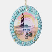 Stormy Lighthouse Bike Keramik Ornament (Rechts)