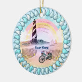 Stormy Lighthouse Bike Keramik Ornament (Links)