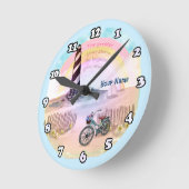 Stormy Lighthouse Bike Runde Wanduhr (Winkel)