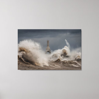 Stormy Lighthouse Canvas Print Leinwanddruck