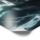 Stormy Lighthouse Scene Fotodruck (Ecke)