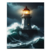 Stormy Lighthouse Scene Fotodruck (Vorne)