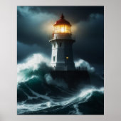 Stormy Lighthouse Scene Poster (Vorne)