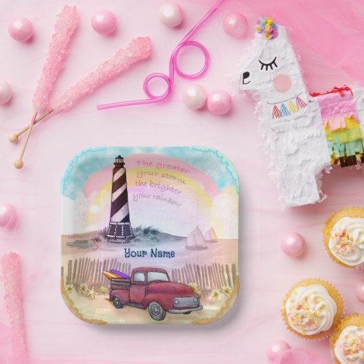 Stormy Lighthouse Truck Pappteller (Party)