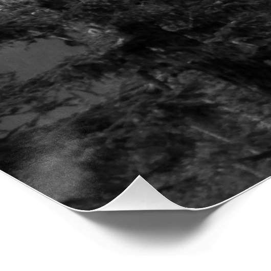 Stormy Mountain Schwarz-Weiß Foto Glossy Poster (Ecke)