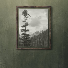 Stormy Mountain Schwarz-Weiß Foto Glossy Poster