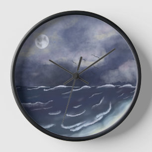 Stormy night ocean  uhr