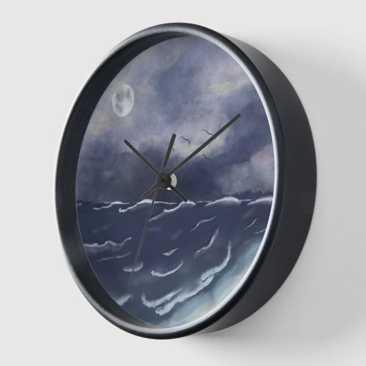 Stormy night ocean uhr (Winkel)