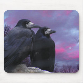 Stormy Night Ravens Mousepad
