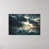 Stormy Ocean Waves Stretched Canvas Print Leinwanddruck (Vorderseite)
