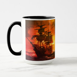 Stormy Pirate Ship bei Sunset- Tasse