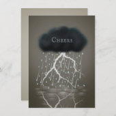 Stormy Rain Cloud & Lightning Sepia Personalisiert Mitteilungskarte (Vorne/Hinten)