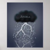 Stormy Rain Cloud Tempestuous Dream Personalisiert Poster (Vorne)