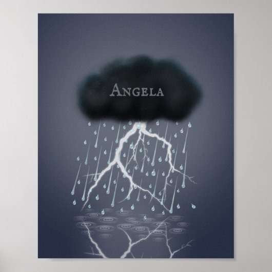 Stormy Rain Cloud Tempestuous Dream Personalisiert Poster (Vorne)