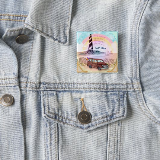 Stormy Rainbow Lighthouse Button (Beispiel)