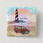 Stormy Rainbow Lighthouse Button (Vorderseite)