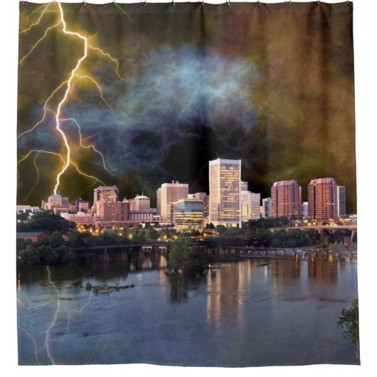 Stormy Richmond Skyline Duschvorhang (Vorderseite)
