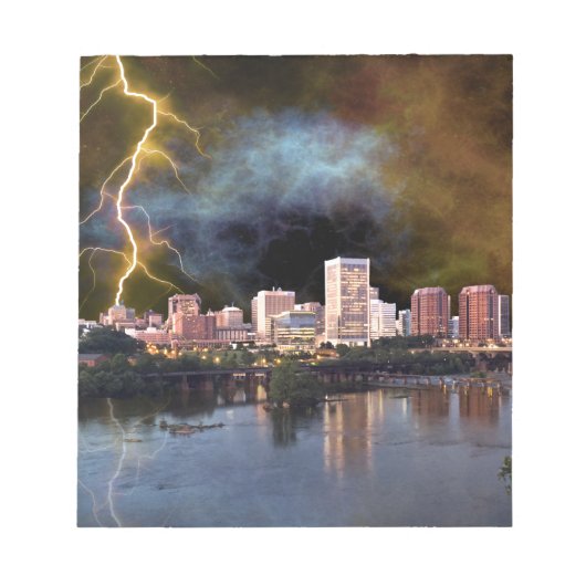 Stormy Richmond Skyline Notizblock (Vorderseite)