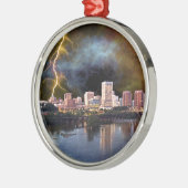 Stormy Richmond Skyline Silbernes Ornament (Links)