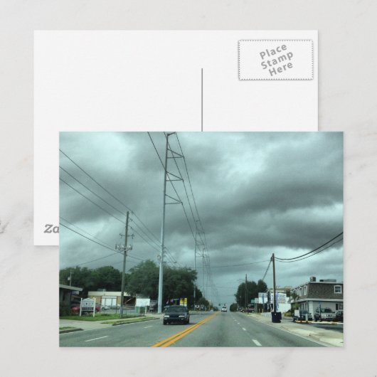 Stormy Road Postkarte (Vorne/Hinten)