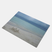 Stormy Sandcastle Beach Landscape Foto Fußmatte (Schrägansicht)