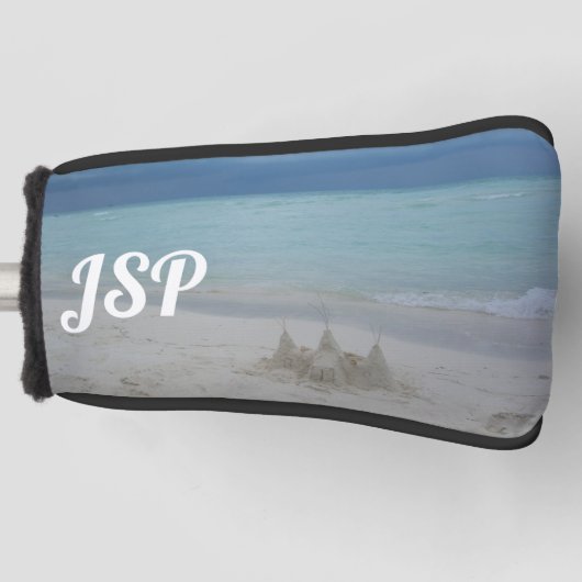 Stormy Sandcastle Beach Landscape Foto Golf Headcover (Vorderseite)