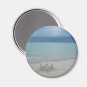 Stormy Sandcastle Beach Landscape Foto Magnet (Vorderseite/Rückseite)