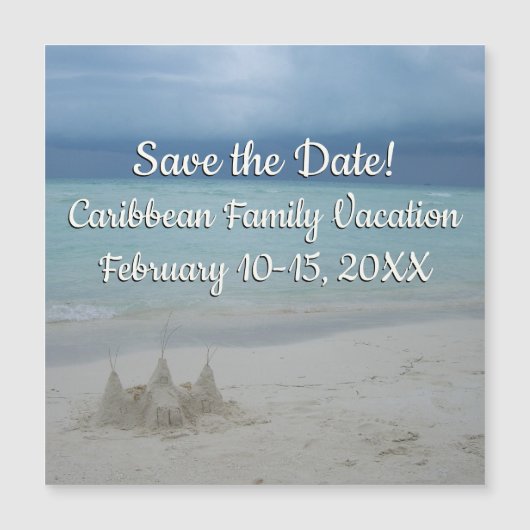 Stormy Sandcastle Beach Landscape Foto Magnetkarte (Vorderseite)