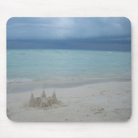 Stormy Sandcastle Beach Landscape Foto Mousepad (Vorne)