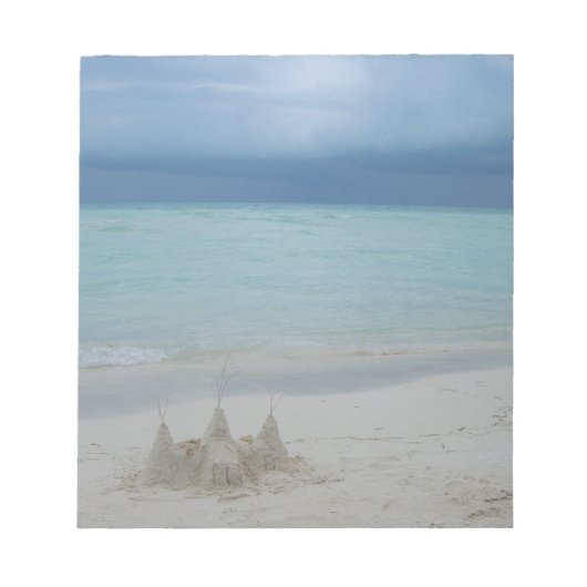 Stormy Sandcastle Beach Landscape Foto Notizblock (Vorderseite)