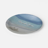 Stormy Sandcastle Beach Landscape Foto Pappteller (Schrägansicht)