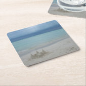 Stormy Sandcastle Beach Landscape Foto Rechteckiger Pappuntersetzer (angewinkelt)