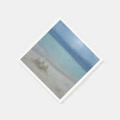 Stormy Sandcastle Beach Landscape Foto Serviette (Ecke)