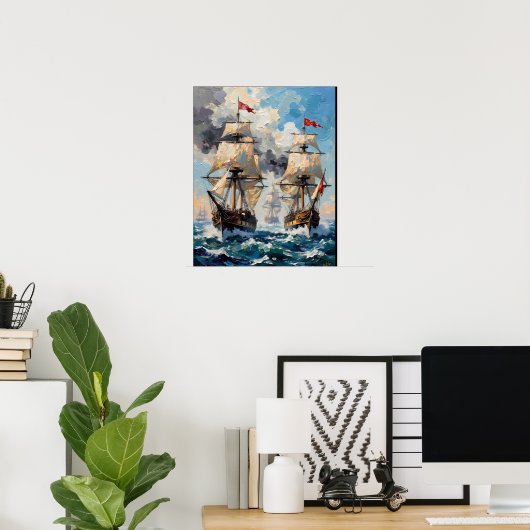Stormy Sea Battle Poster (Heimbüro)