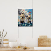 Stormy Sea Battle Poster (Küche)