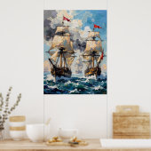 Stormy Sea Battle Poster (Küche)