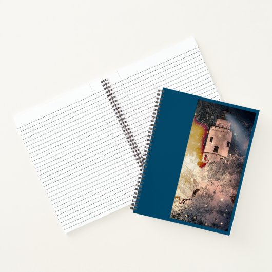 Stormy Sea Lighthouse Spiral Notebook Notizblock (Innenseite)