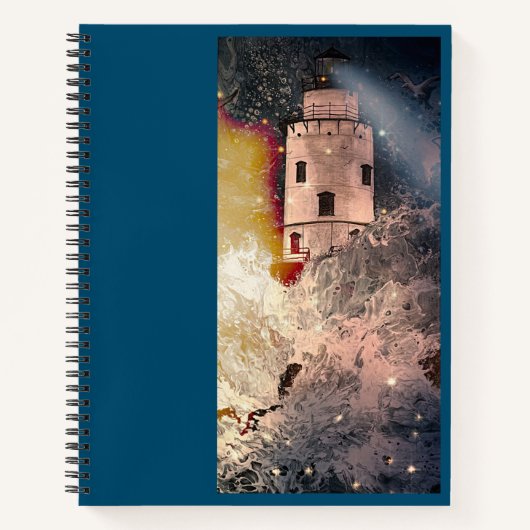 Stormy Sea Lighthouse Spiral Notebook Notizblock (Vorderseite)