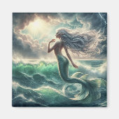 Stormy Sea Mermaid Magnet (Vorne)