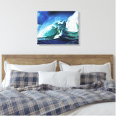 Stormy Sea Wrapped Canvas Leinwanddruck (Insitu (Schlafzimmer))