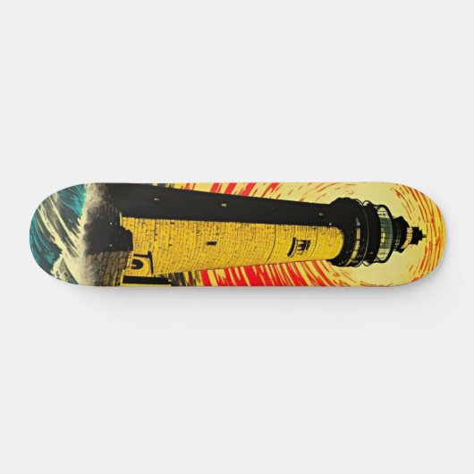 Stormy Seas & Bold Lighthouse Skateboard (Horizontal)