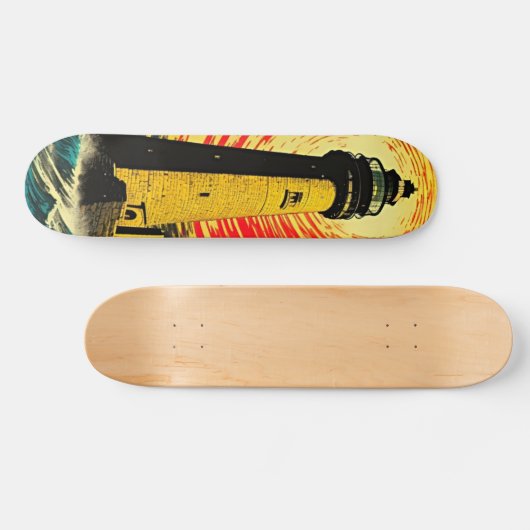 Stormy Seas & Bold Lighthouse Skateboard (Horizontal)