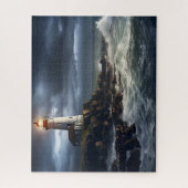 Stormy Seas Lighthouse: 16 Zoll x 20 Zoll Küste Puzzle (Vertikal)