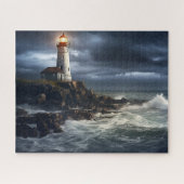 Stormy Seas Lighthouse: 16 Zoll x 20 Zoll Küste Puzzle (Horizontal)