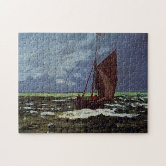 Stormy Seascape Monet Fine Art Puzzle (Horizontal)