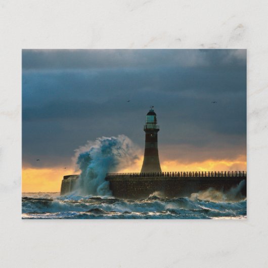 Stormy Sees auf der Roker Postkarte (Vorderseite)