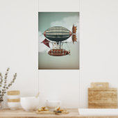 Stormy Skies Airship Aleutian | Steampunk Travel Poster (Küche)