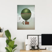 Stormy Skies Airship Citronnier | Steampunk Travel Poster (Heimbüro)